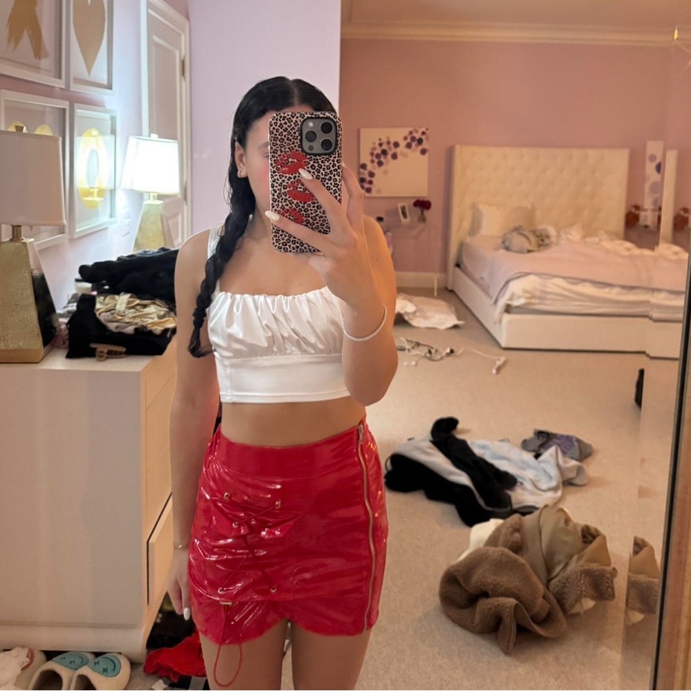 Red Vinyl Skirt